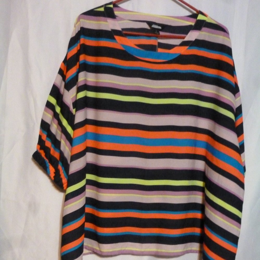 Project Runway Multicolor Striped Boxy Blouse Top